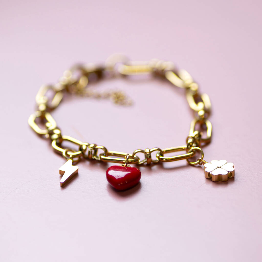 JOY by Corrine Smith Chunky Charm Armband Gold personalisiert