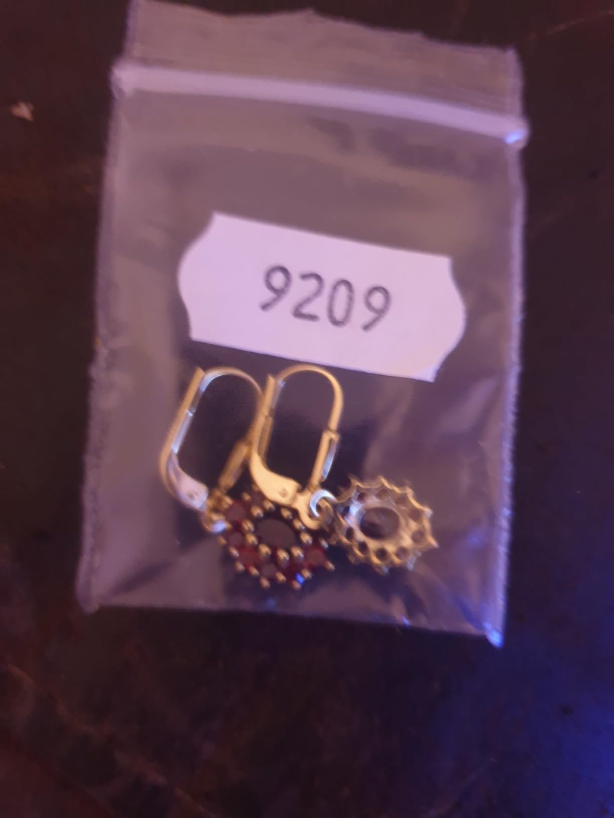 NKlaus Jewellery Blumen Ohrringe Granat 333 Gelbgold 9 mm