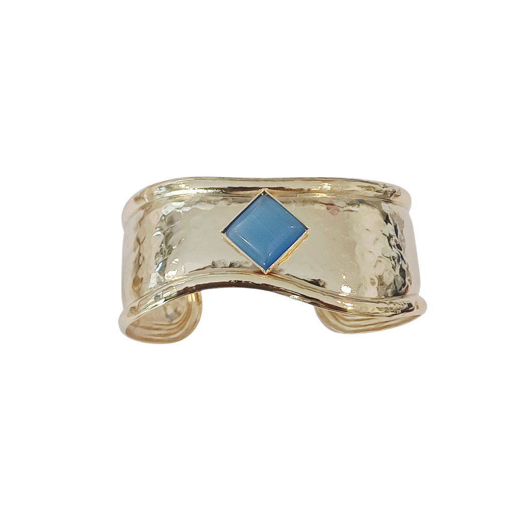 Alevá Bijoux Giano Armband Gold mit Cat-Eye Cabochon