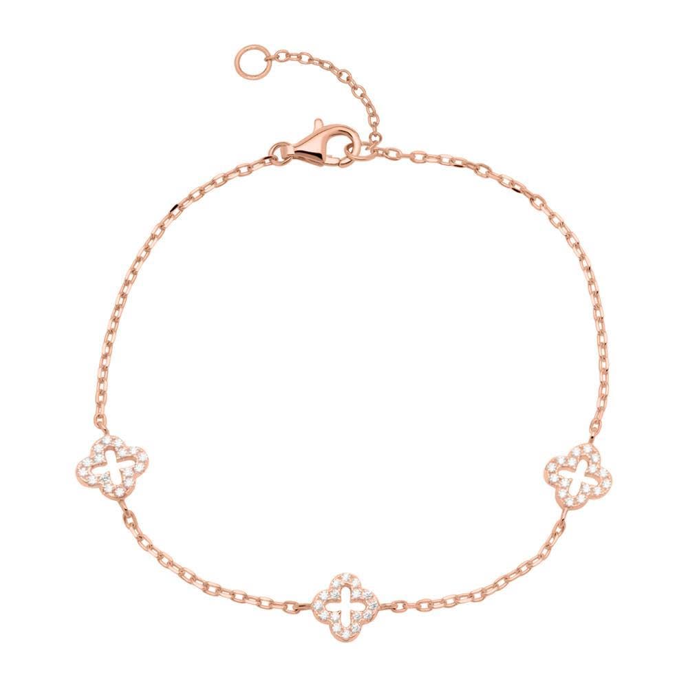 JEWLIX ID-Armbänder Armband 925er Silber rosévergoldet Zirkonia