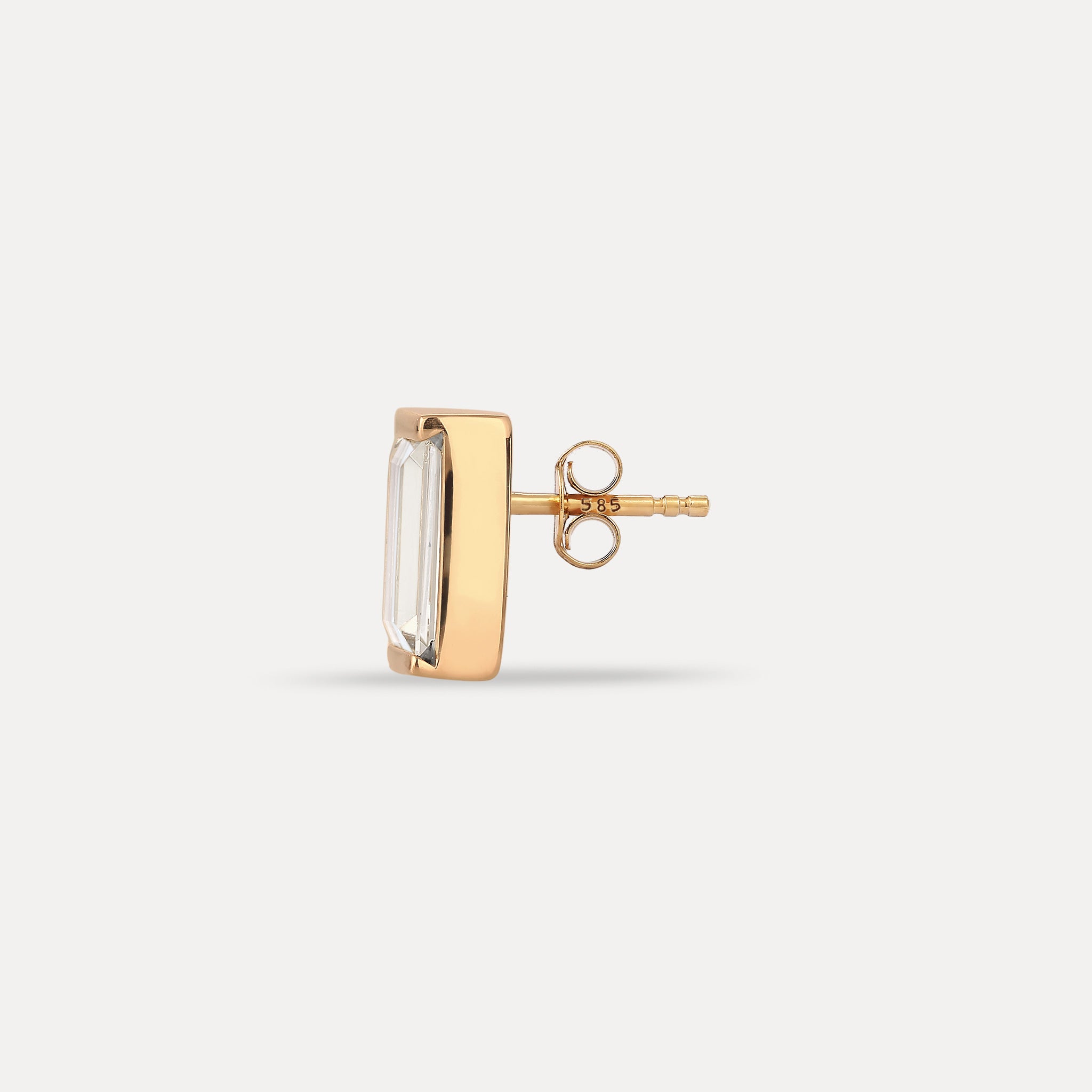Stilnest Beryll Balance Baguette Ohrstecker 585 Gold Single