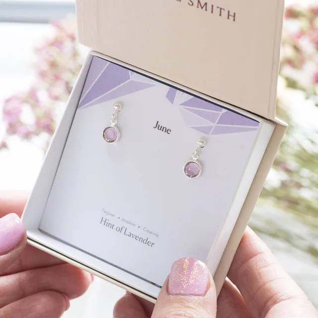 Joy June Birthstone Ohrringe Tropfen Swarovski vergoldet