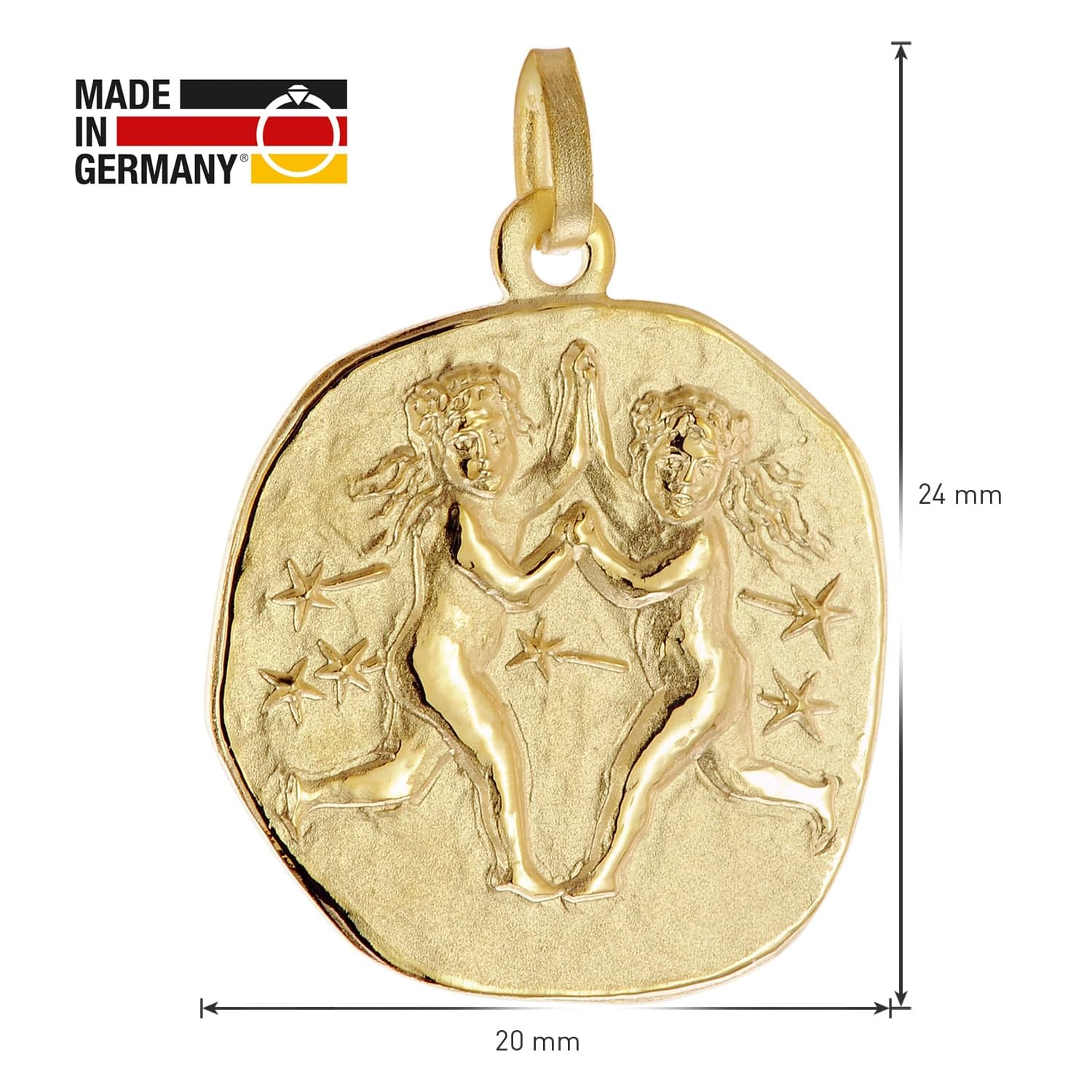 trendor Sternzeichen Zwilling Anhänger vergoldet 20 mm