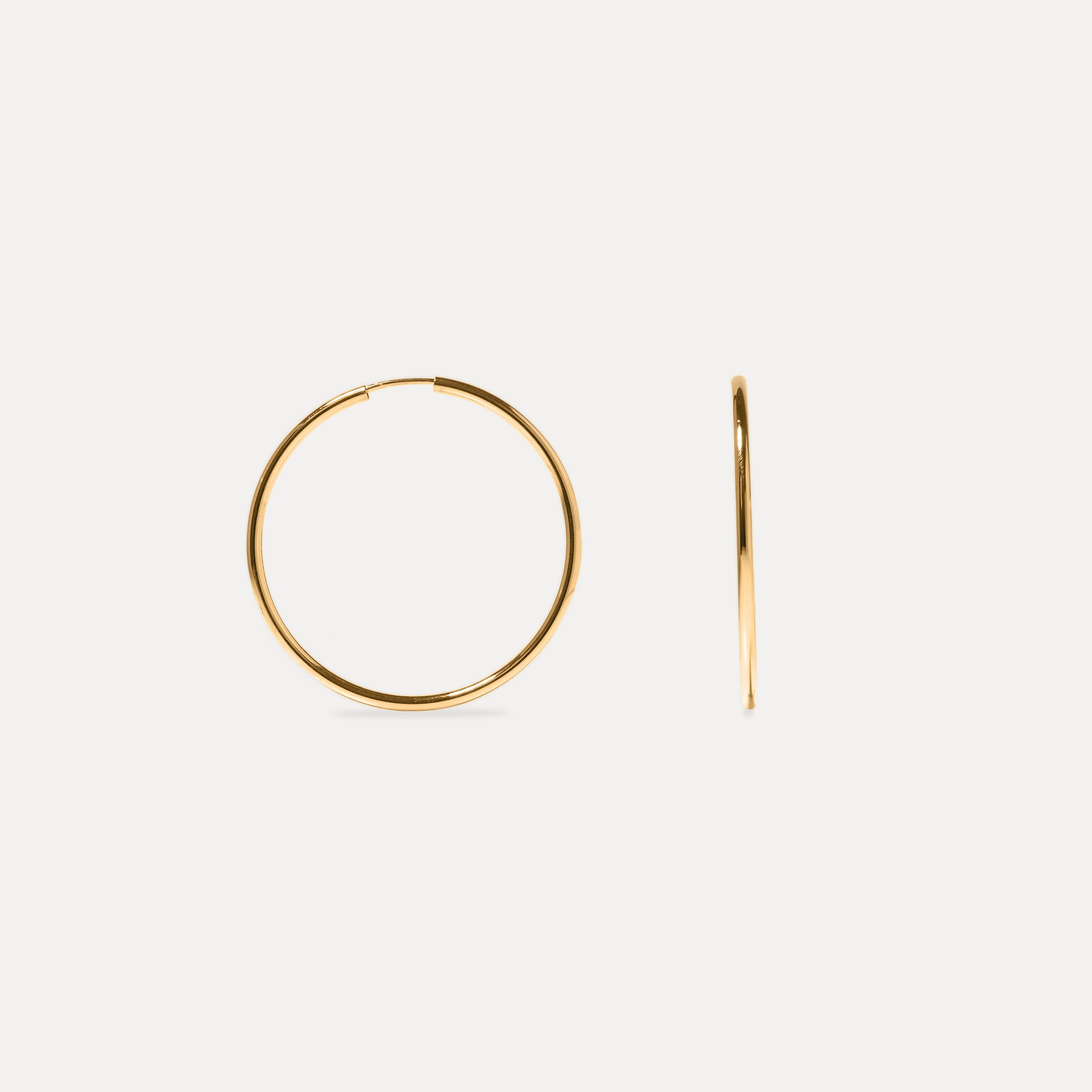 Stilnest Basic Creolen Ohrringe 24k Gold Vermeil 15mm