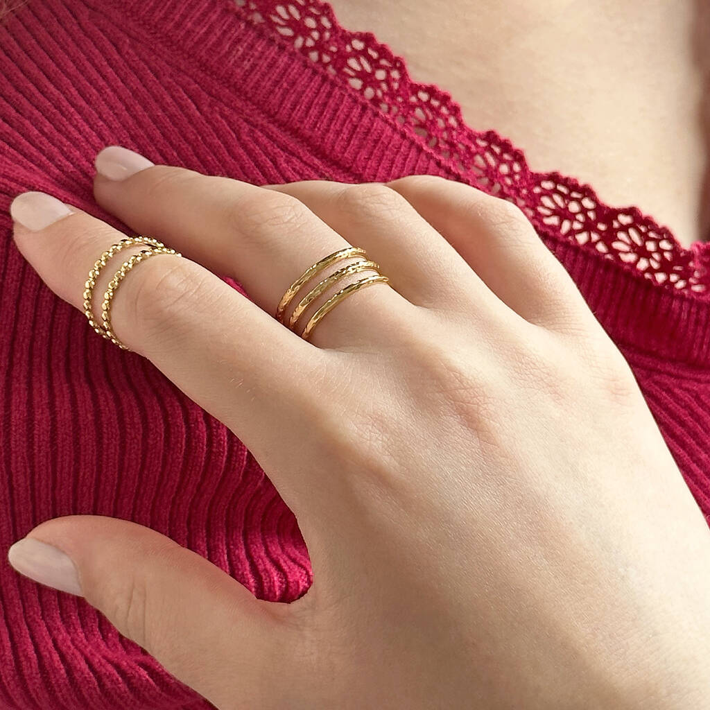 Joy by Corrine Smith Rings Triple Band Ring Gold verstellbar