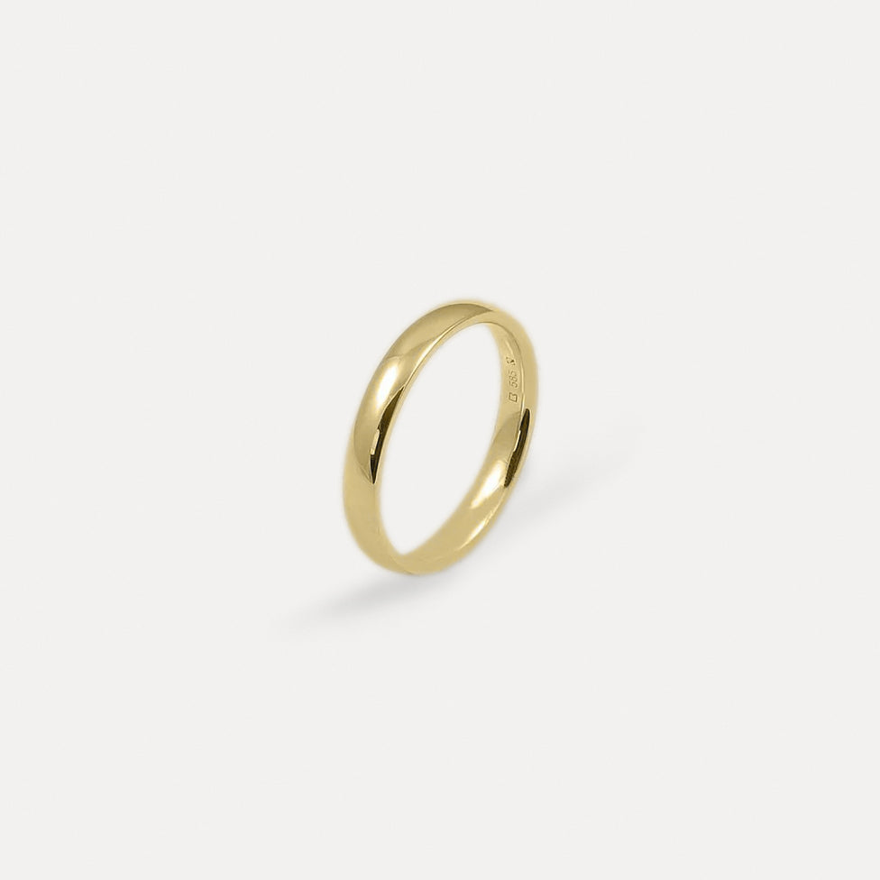 Stilnest Round Fair Band Ring 585 Fairtrade-Gold 3 mm
