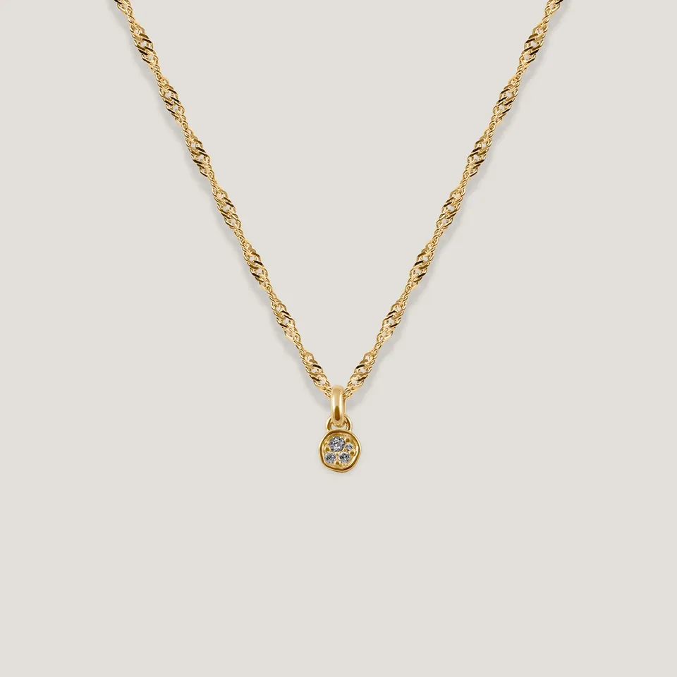 Stilnest Necklaces Belong Pavé Kette Kristalle Gold Vermeil