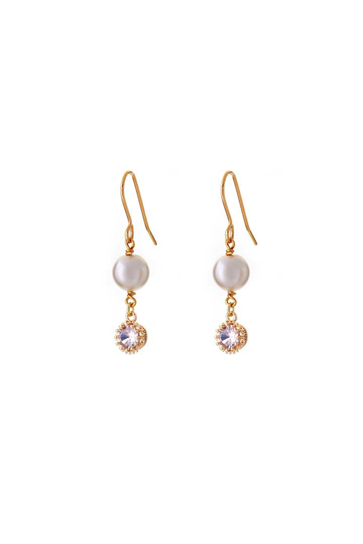 Joy by Corrine Smith Pearl Round Crystal Ohrringe Perle Gold