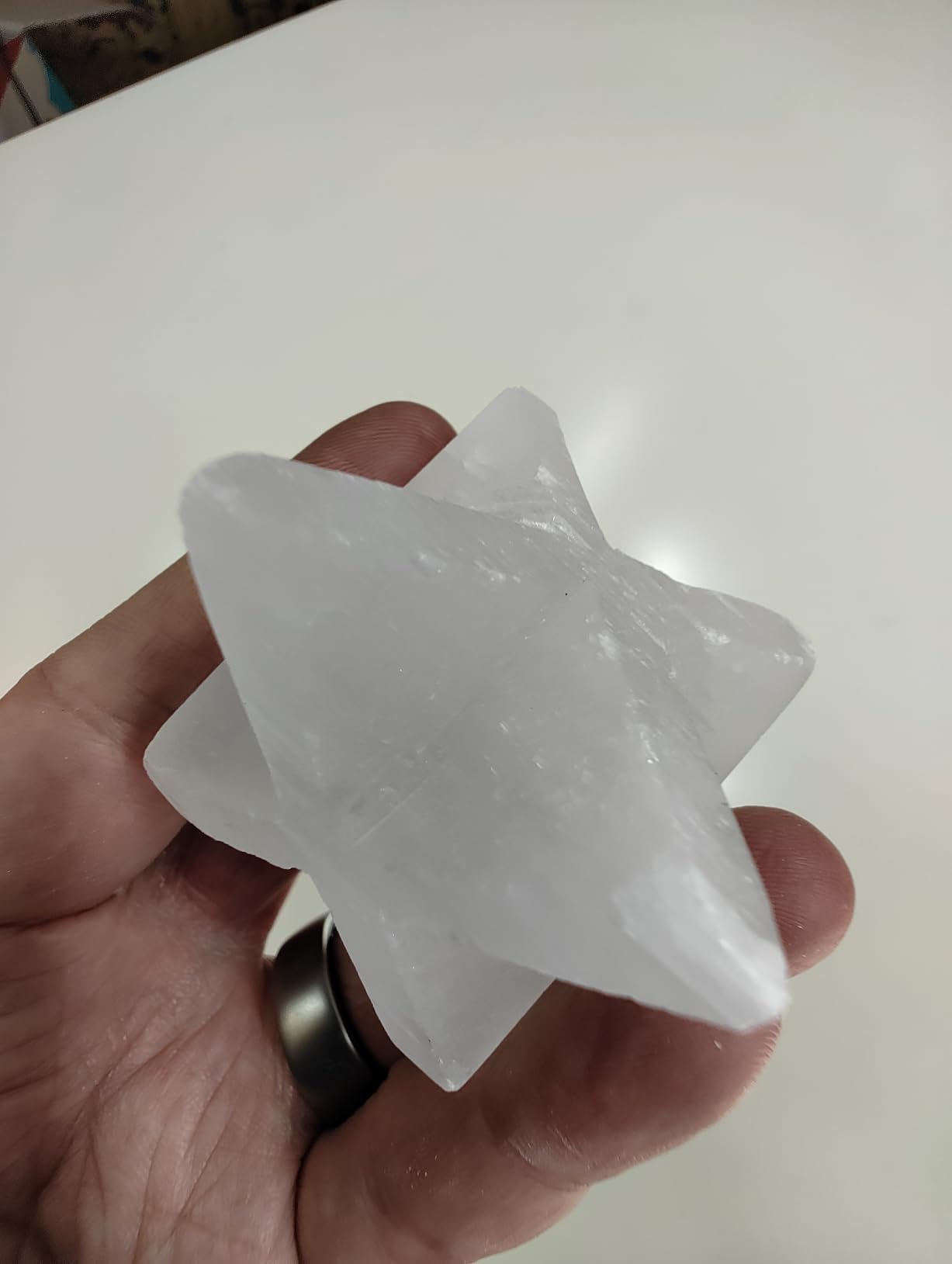 NKlaus Healing Crystals Selenit Merkaba Stern 4 cm Heilstein