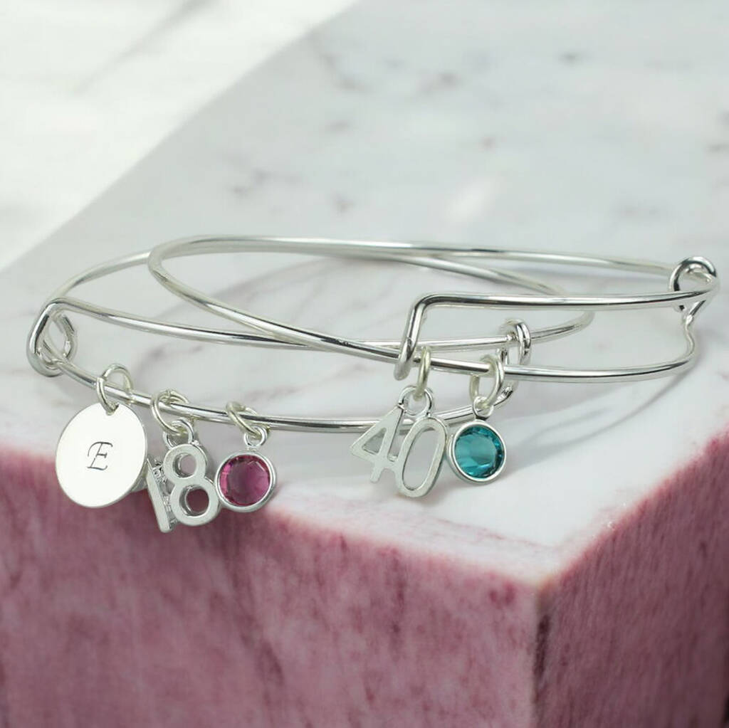 Joy by Corrine Smith Special Birthday Birthstone Bangle Silber 70