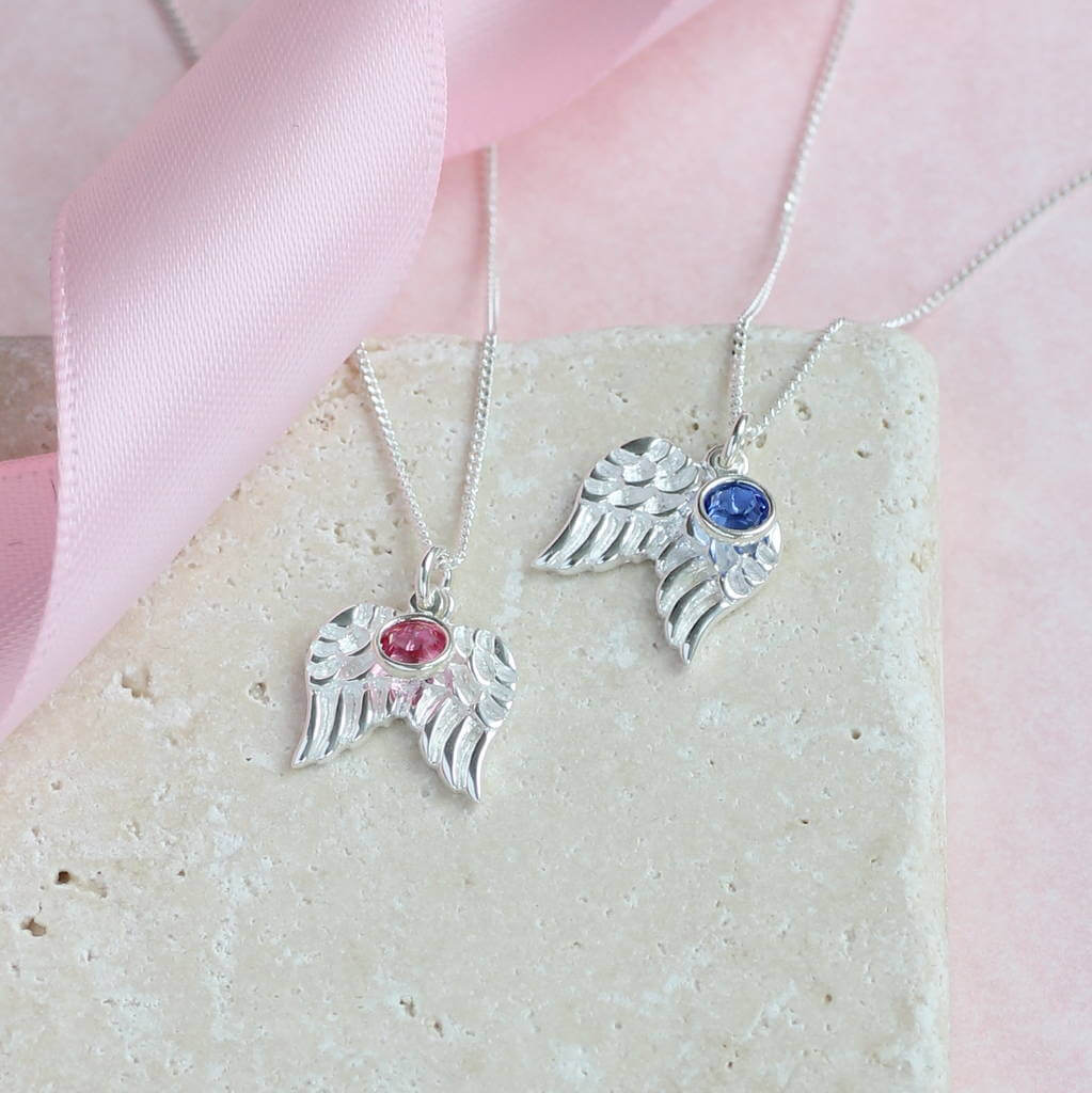 Joy by Corrine Smith Angel Wings Kette Sterlingsilber Geburtsstein