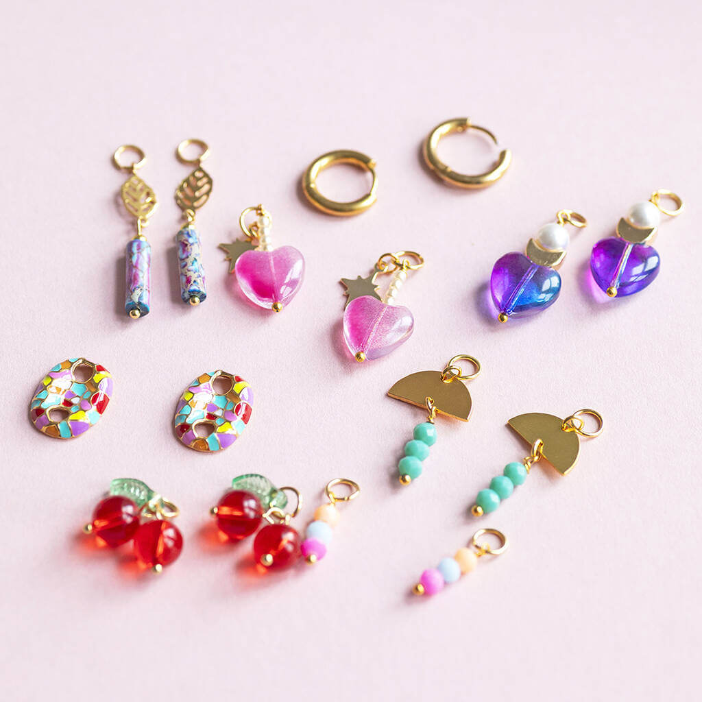 Joy by Corrine Smith Lucky Dip Creolen Gold mit 4 Charms