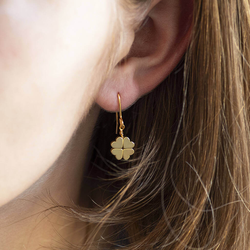 Joy by Corrine Smith Four Leaf Clover Ohrringe Gold Kleeblatt