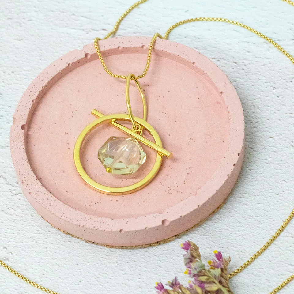 Joy by Corrine Smith Venus Hex Halskette Gold Lang Kristall