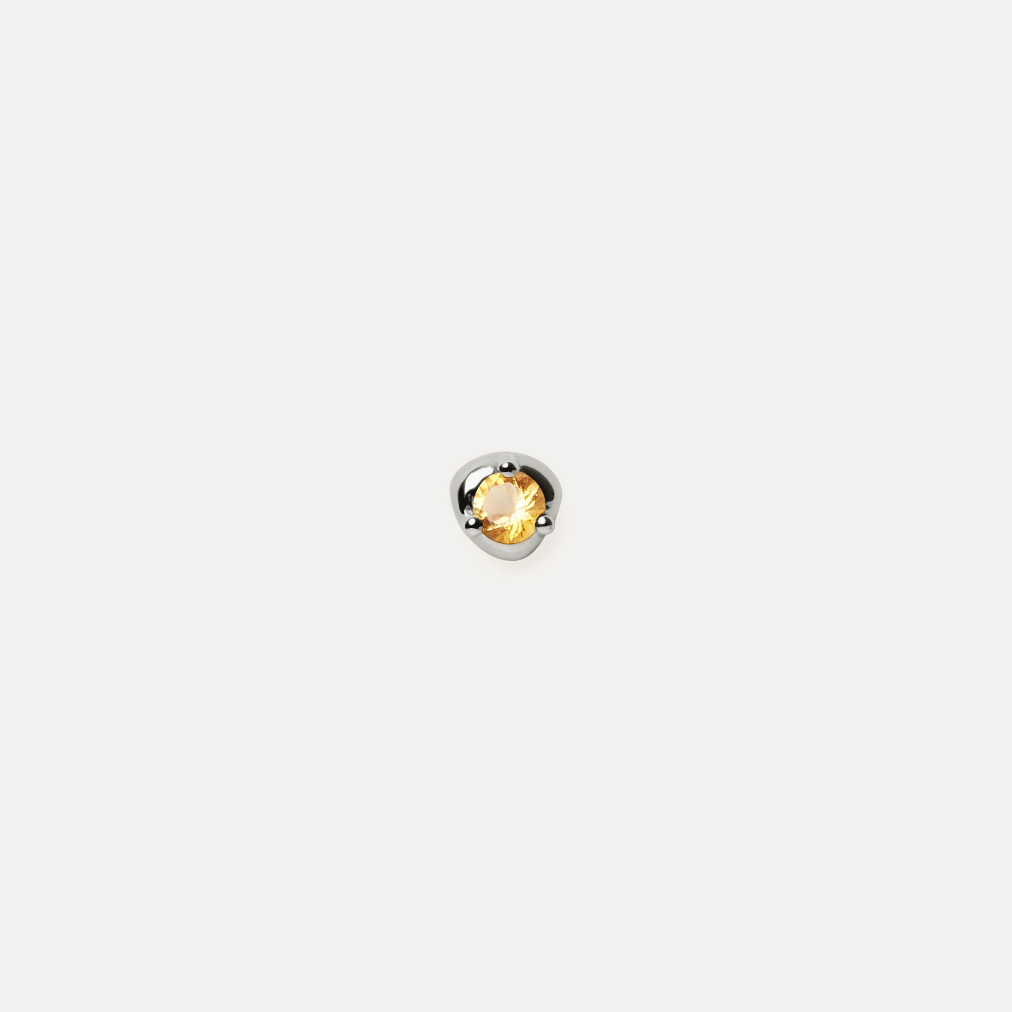 Stilnest Stone Fluid Ohrstecker Citrin Gold Vermeil