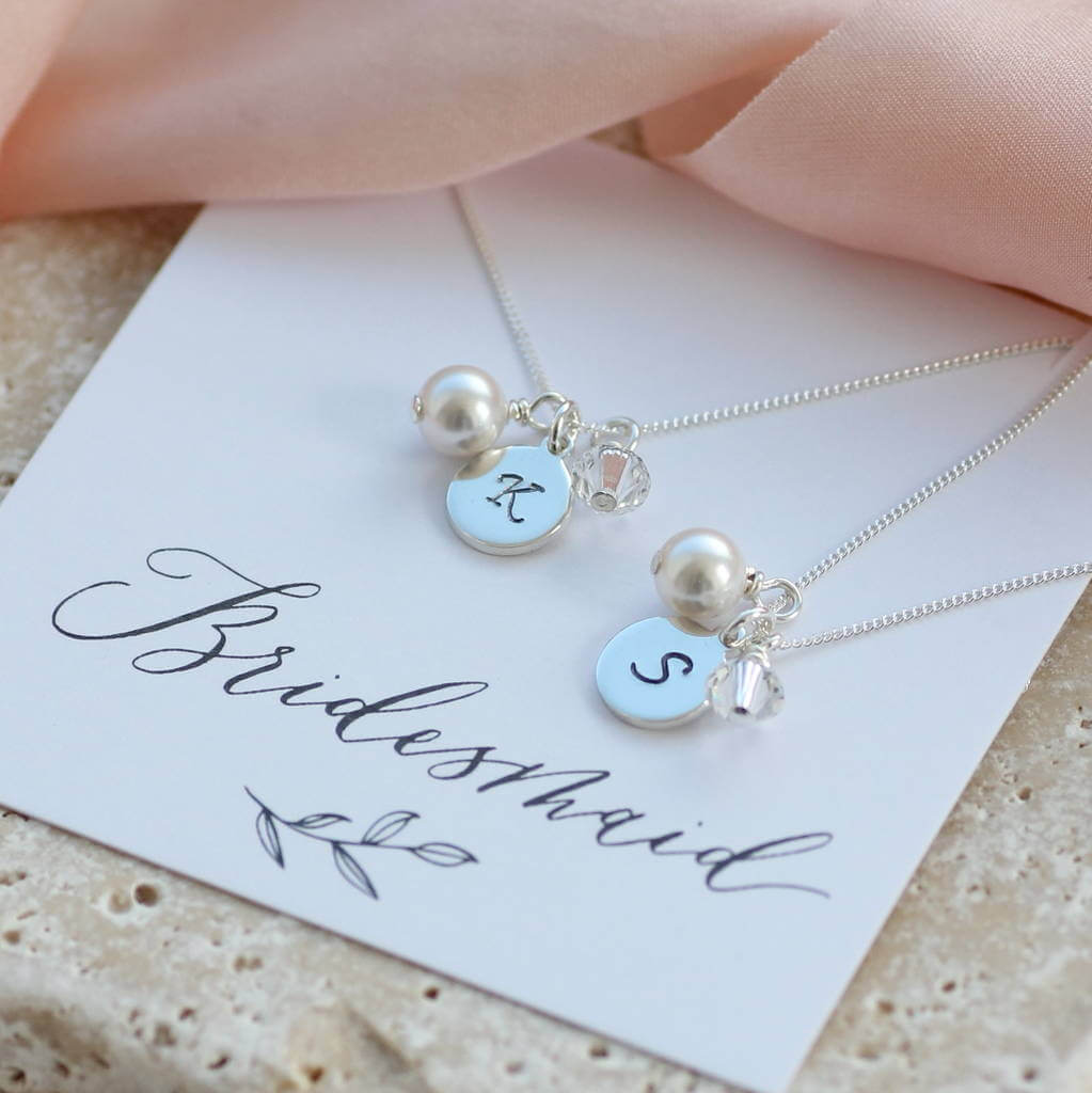 Joy by Corrine Smith Bridesmaid Charm Halskette Silber Perle
