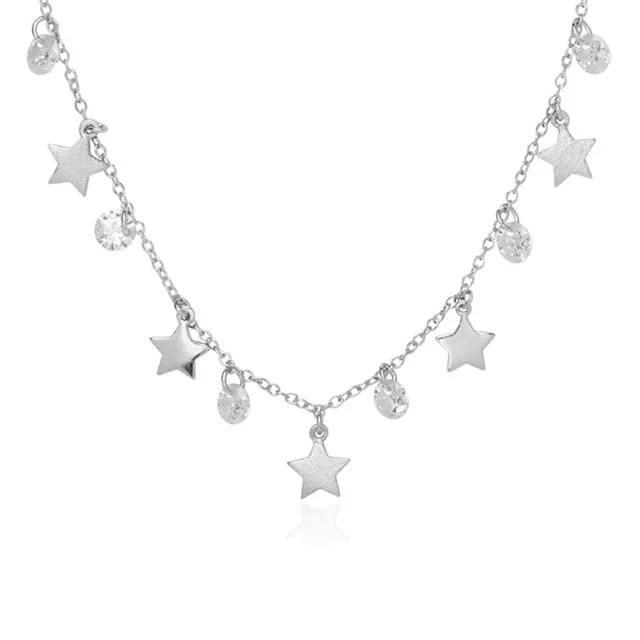 JEWLIX Sterne Silberkette 925er Silber Zirkonia