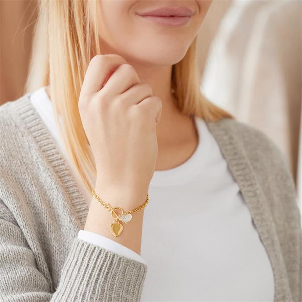 JEWLIX ID Herzen Armband 925 Silber Zirkonia