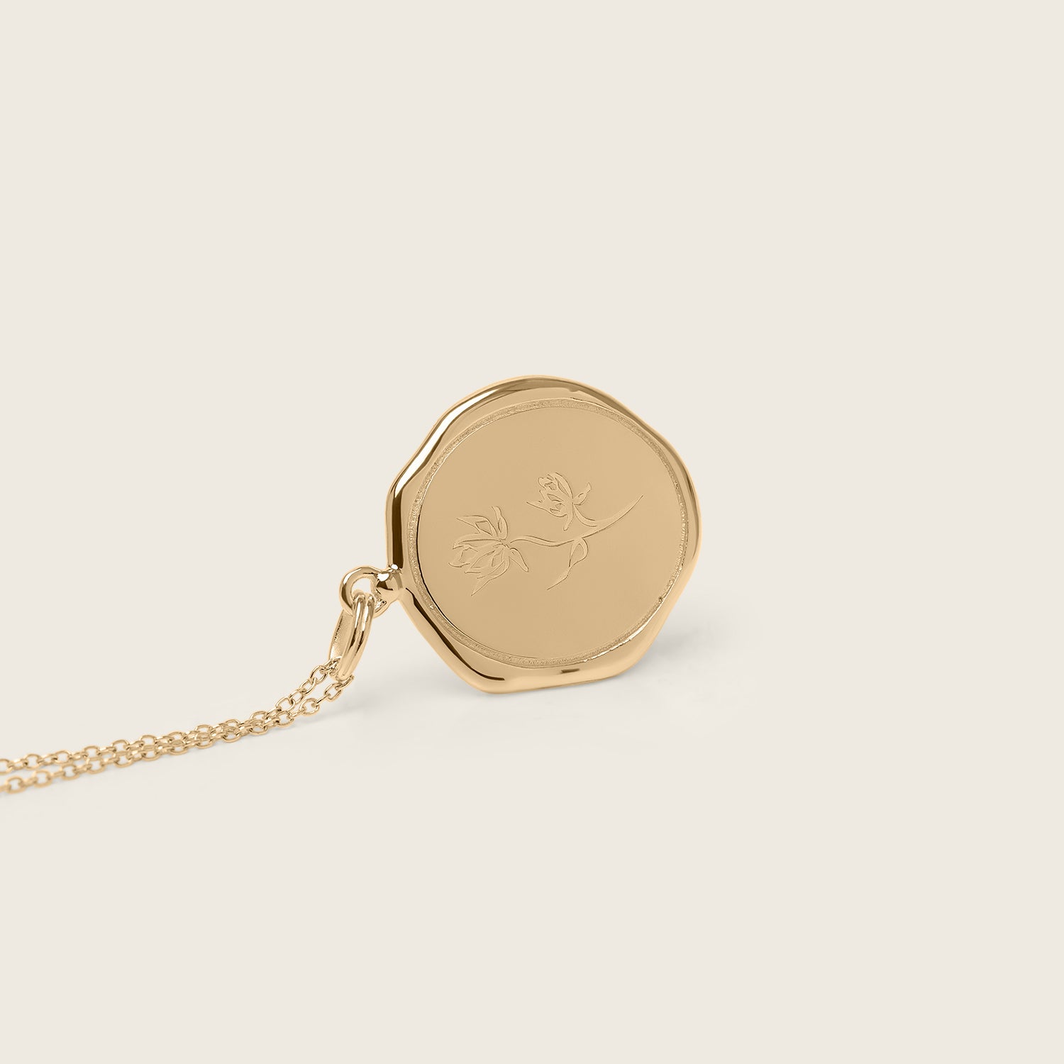 Stilnest Floral Large Seal Kette 585 Gold 45cm