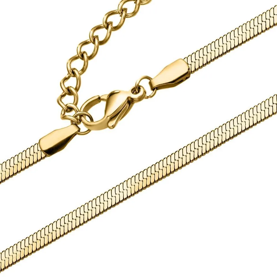 JEWLIX Ketten mit Anhänger Sleek Halskette vergoldet Damen