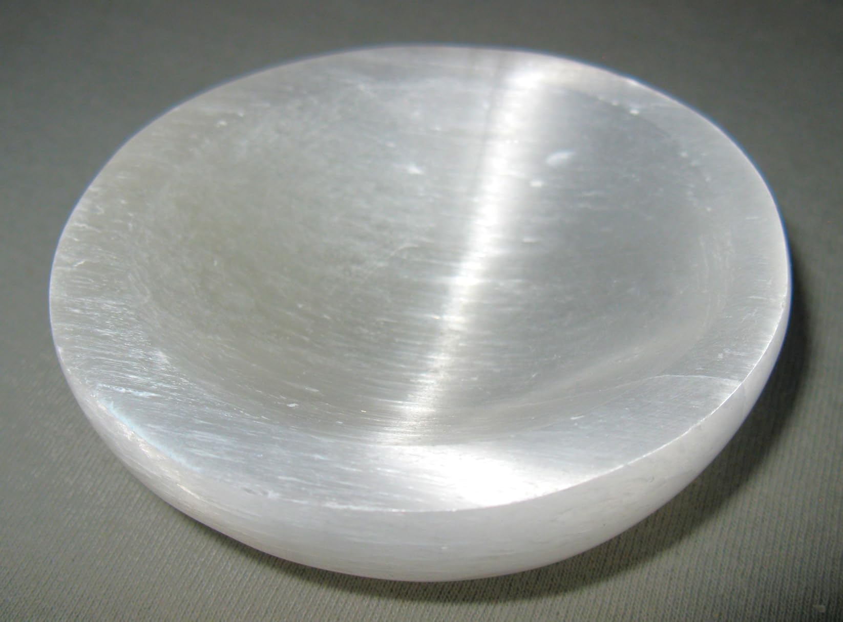 NKlaus Healing Crystals Selenit-Schale 7,5 cm Kristallschale satiniert