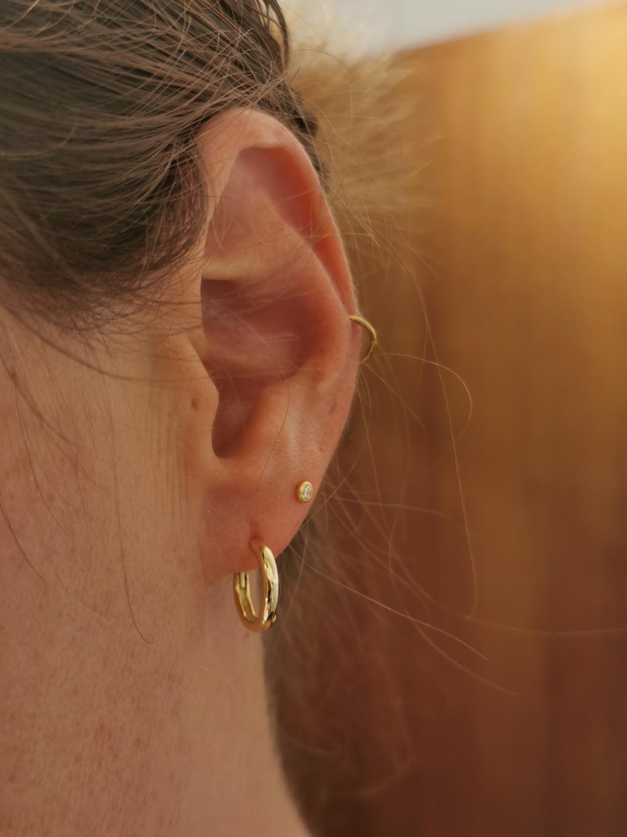 NKlaus Jewellery Ohrstecker 333 Gelbgold 3mm Weiß Paar