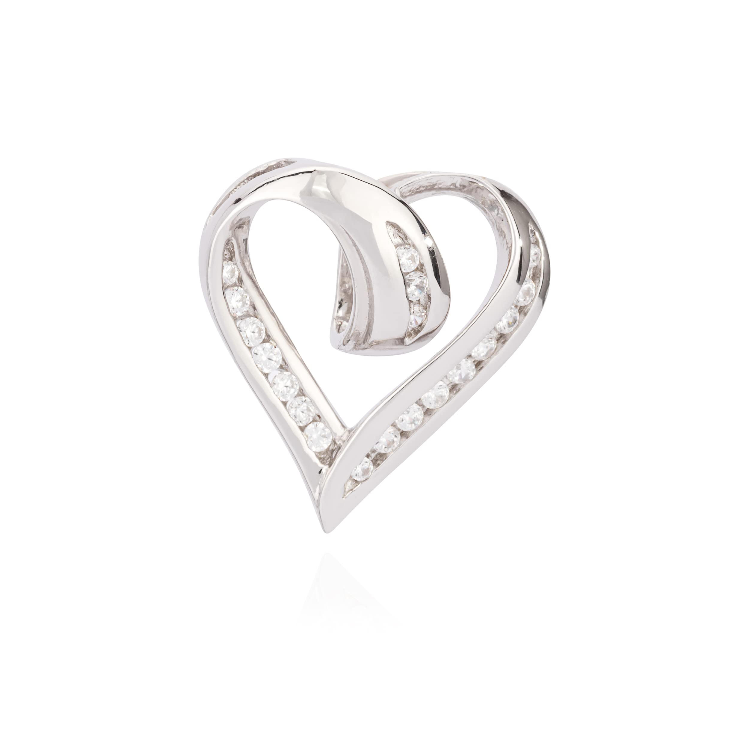 NKlaus JEWELLERY 9789 Herz Kettenanhänger Silber Zirkonia