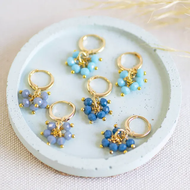 Joy by Corrine Smith Shades of Blue Huggie Ohrringe Gold 1,2 cm
