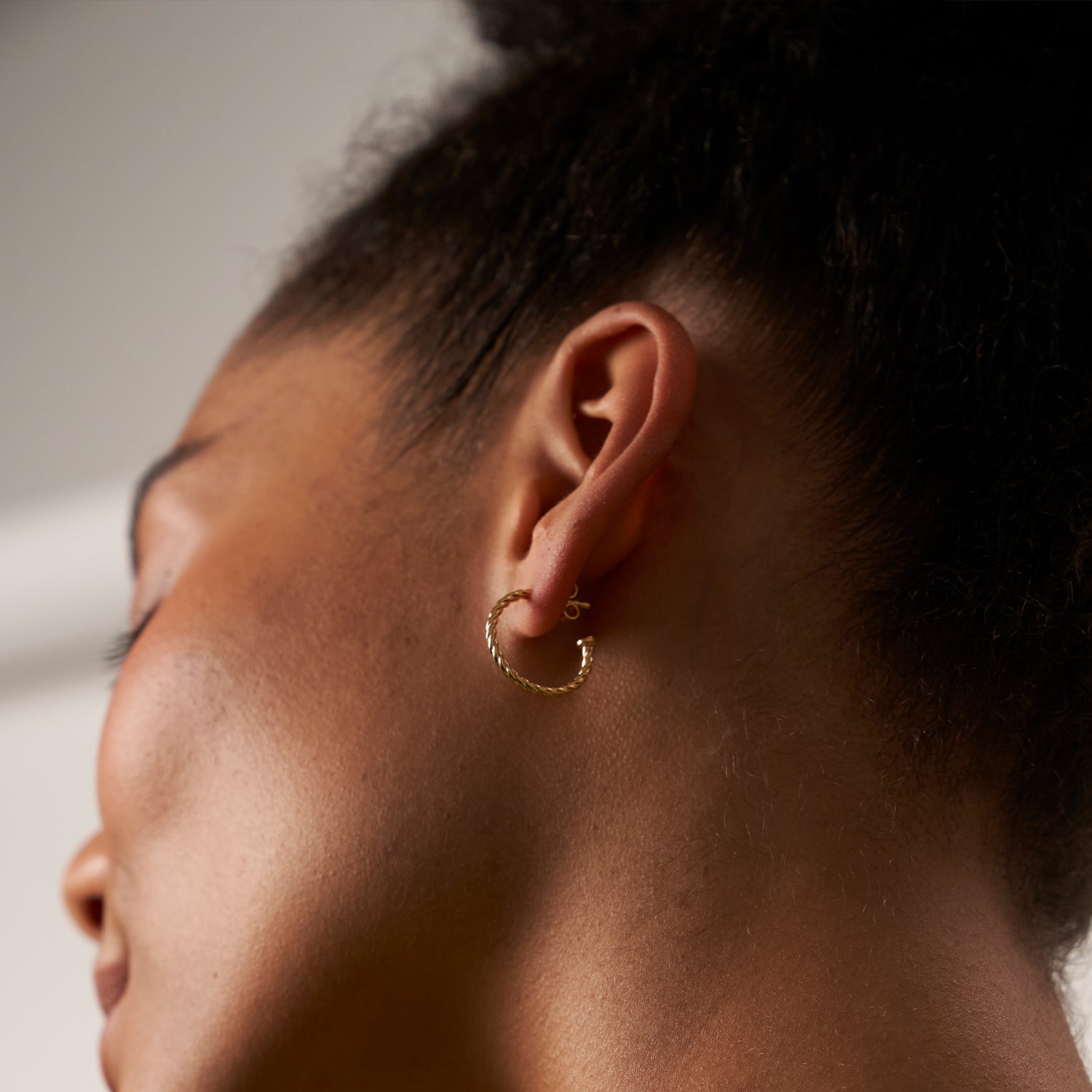 Stilnest Dune Creolen Ohrringe 19,9mm Gold Vermeil Twist