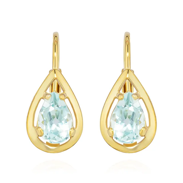 NKlaus Jewellery Brisur Ohrhänger Blautopas 333 Gold