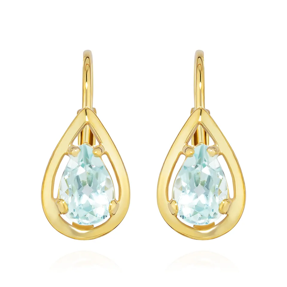NKlaus Jewellery Brisur Ohrhänger Blautopas 333 Gold