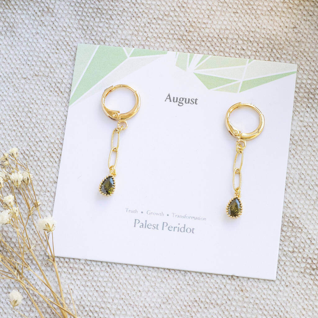 Joy by Corrine Smith Peridot Ohrringe Gold Tropfen August