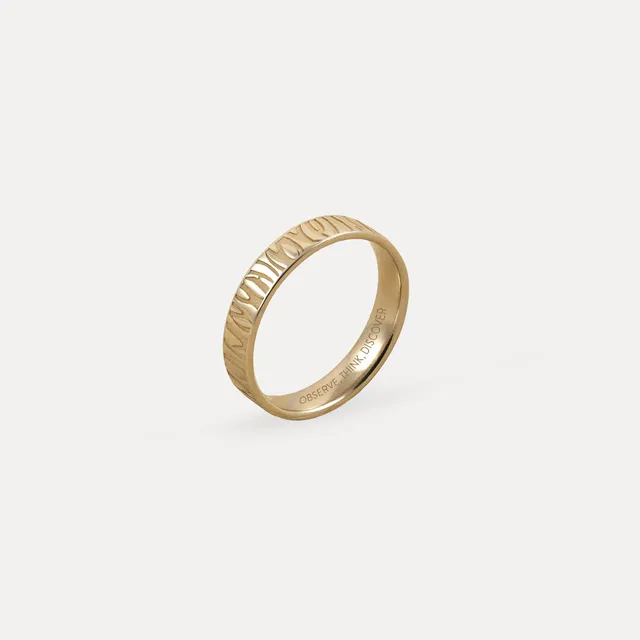 Stilnest Tiger Fair Band Ring 585 Gold Gr. 52 graviert