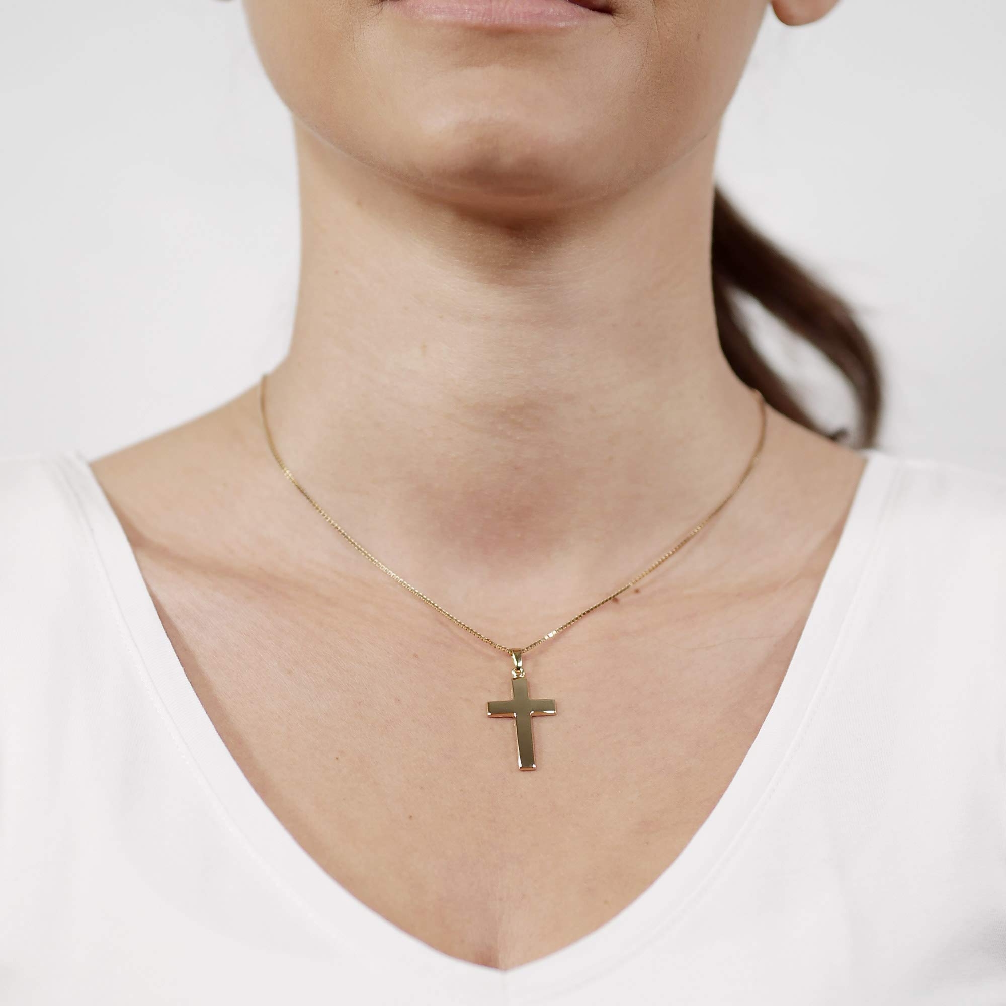 trendor Kreuz-Anhänger 24 mm Gold 333 Halskette 50 cm