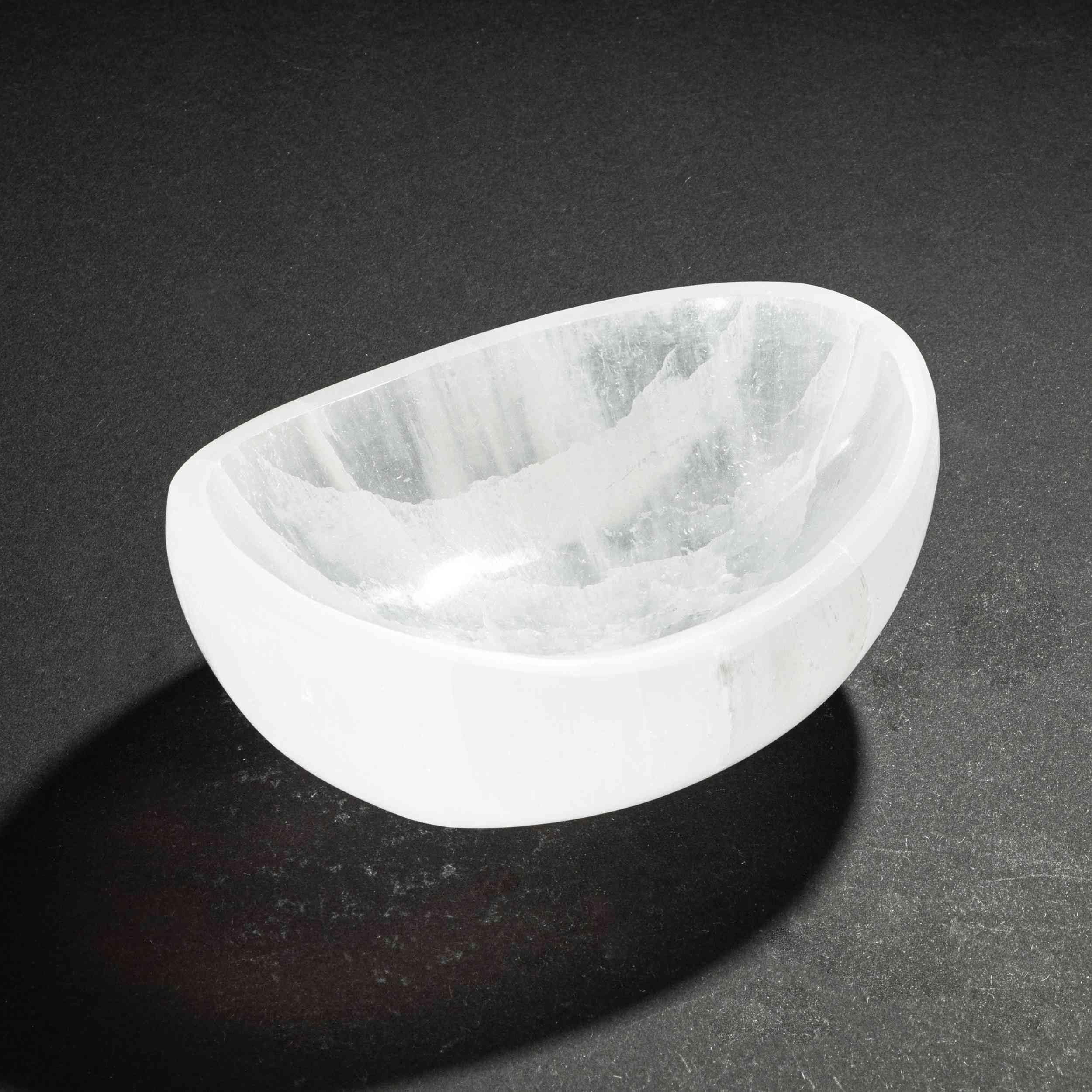 NKlaus Healing Crystals Selenit-Schale oval 12x9x4 cm poliert