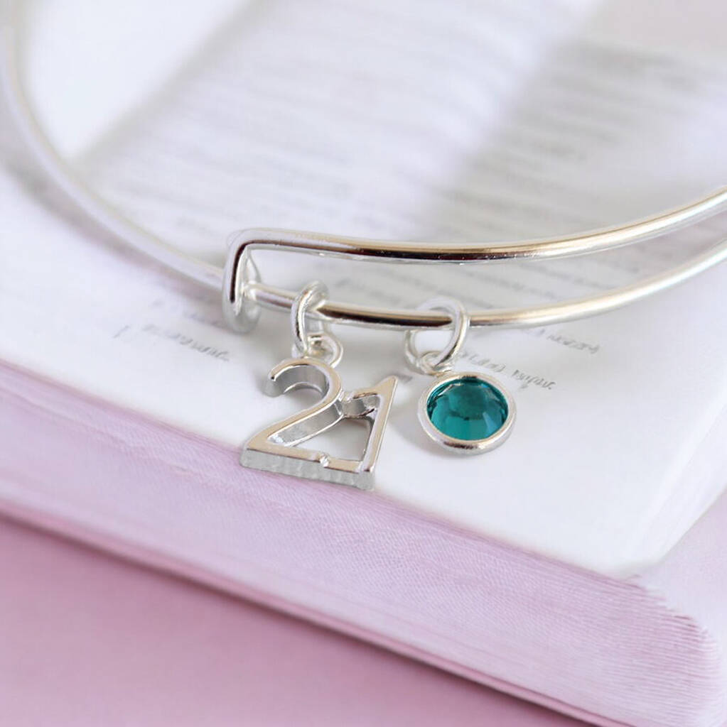 Joy by Corrine Smith Special Birthday Birthstone Bangle Silber 70