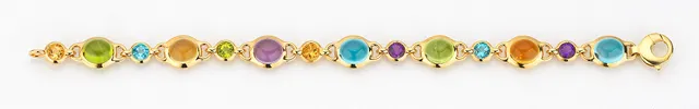Eugen Rühle Armband mit Farbsteinen Goldarmband 585 Gelbgold