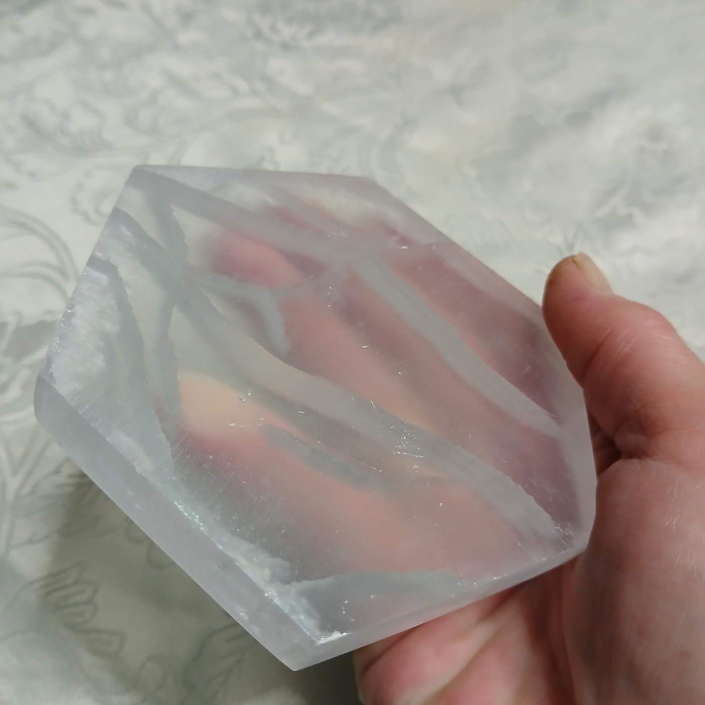 NKlaus Healing Crystals Selenit Hexagon Platte 12x10,5cm Heilstein