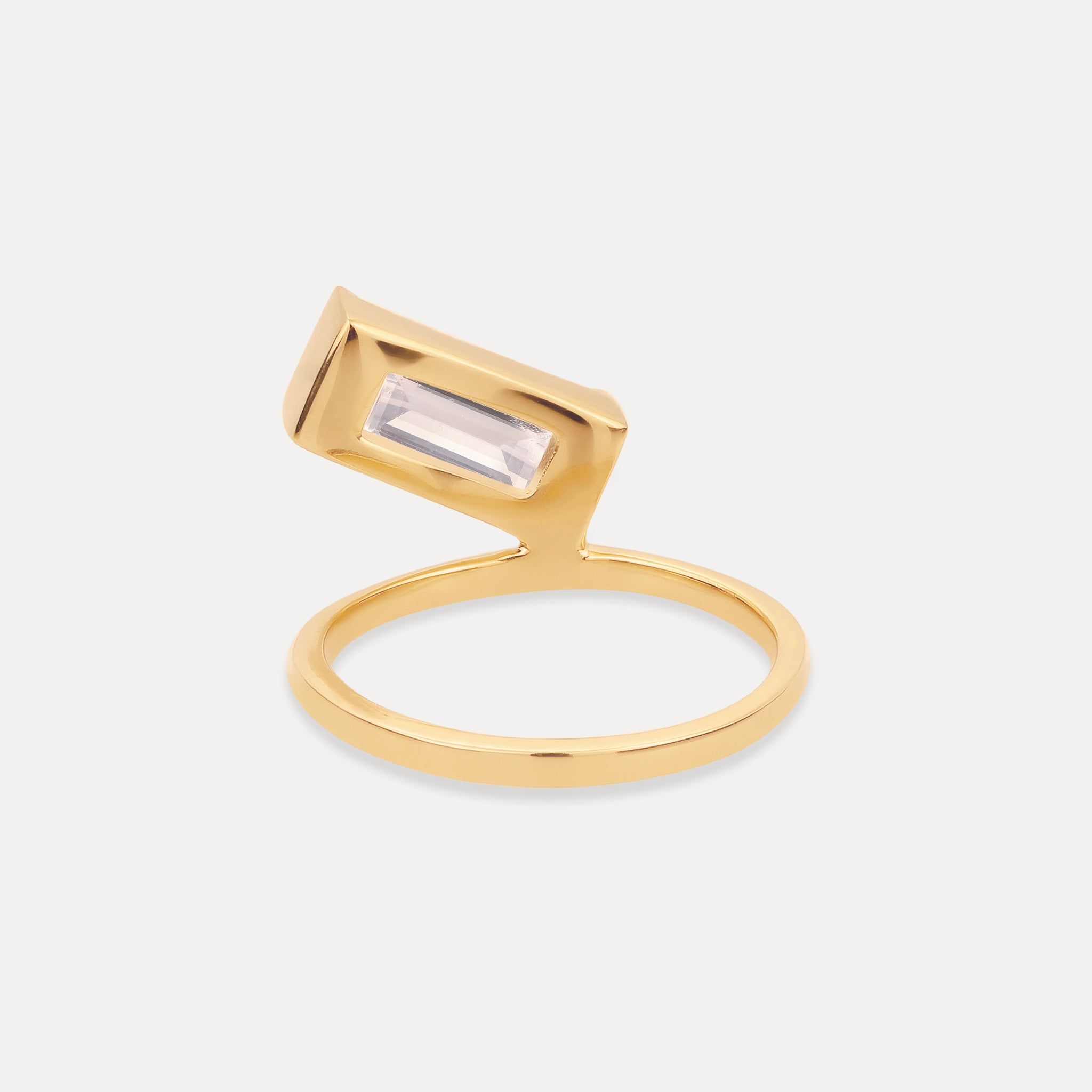 Stilnest Beryll Balance Baguette Ring Gold Vermeil Gr.52