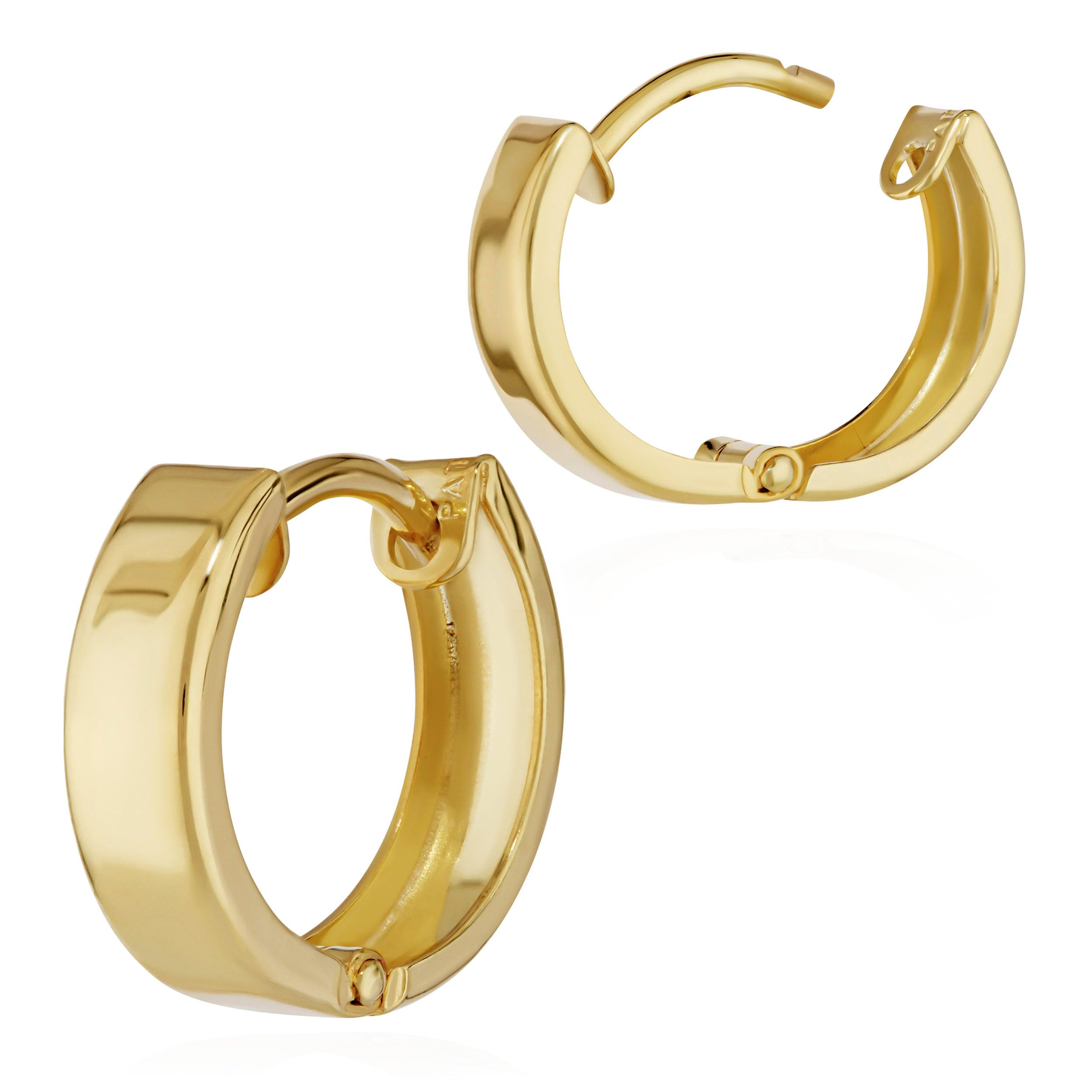 NKlaus Klappcreolen 333 Gelbgold glänzend 12,4mm Paar
