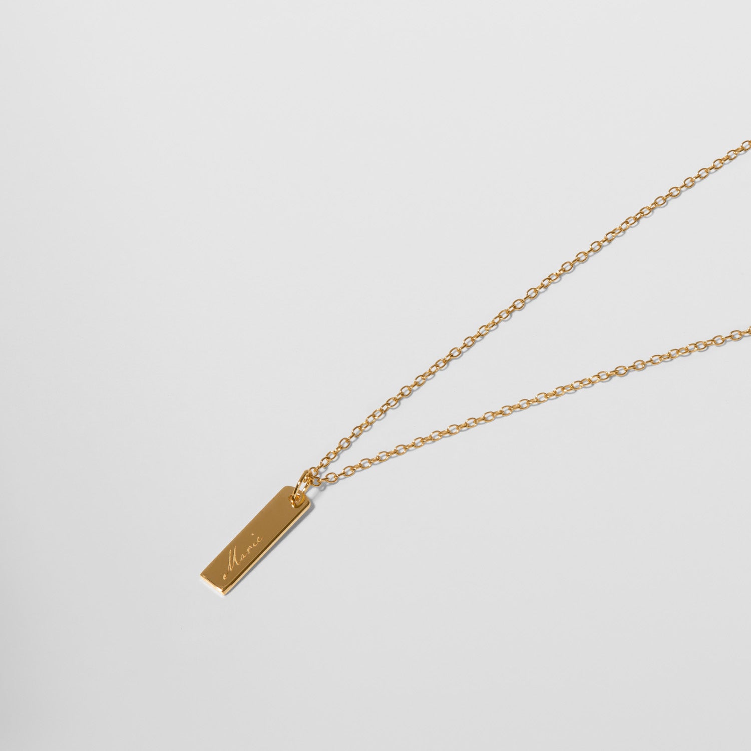 Stilnest Engravable Bar Kette 24k Gold Vermeil 45cm Anker