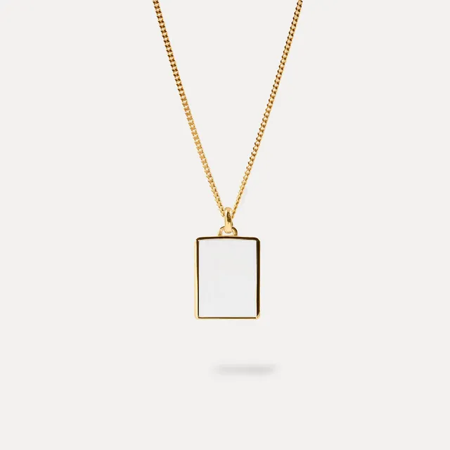 Stilnest Chalcedon Tag Kette 24k Vermeil Silber 45cm Edelstein