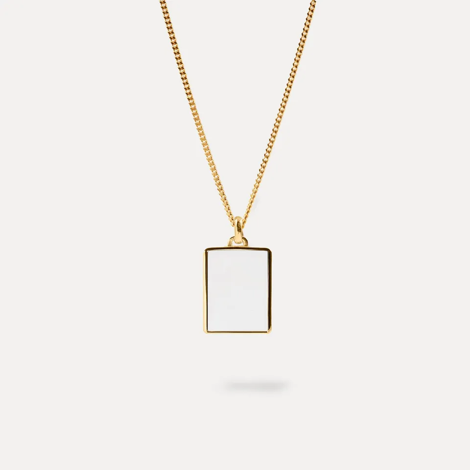 Stilnest Chalcedon Tag Kette 24k Vermeil Silber 45cm Edelstein