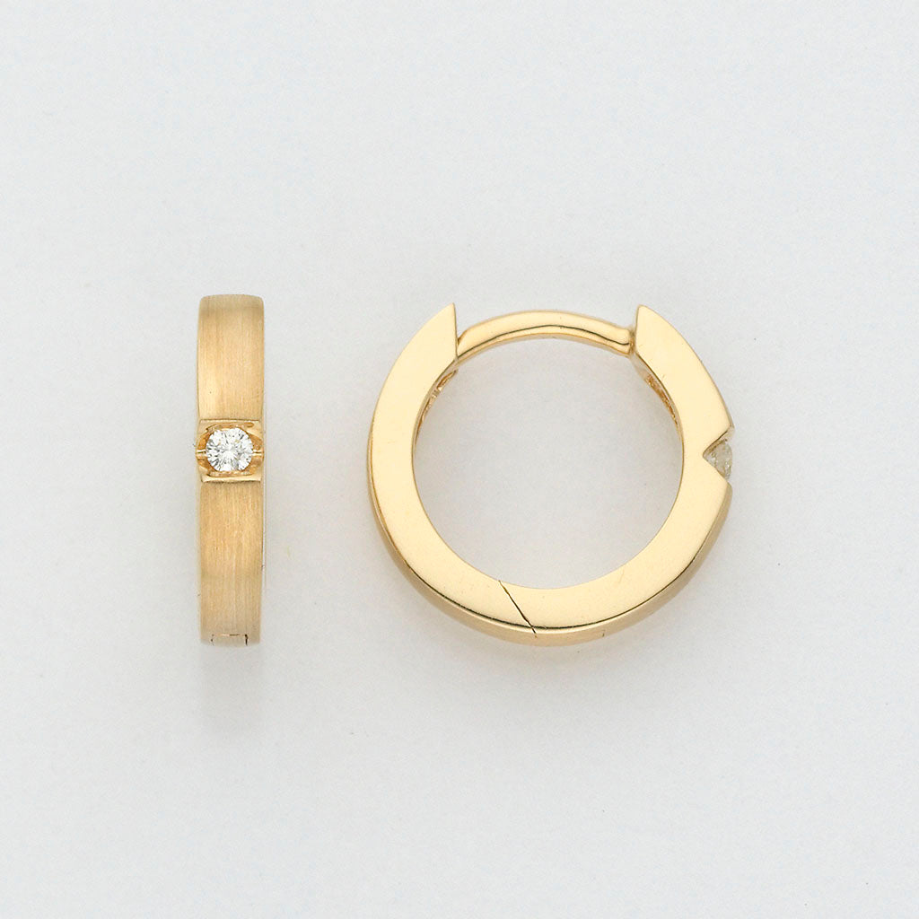 Eugen Rühle Creolen mit Brillant 0,03 ct Weißgold 12,5 mm