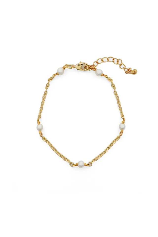 Joy by Corrine Smith Pearl Station Armband Gold Perlen 0,4 cm