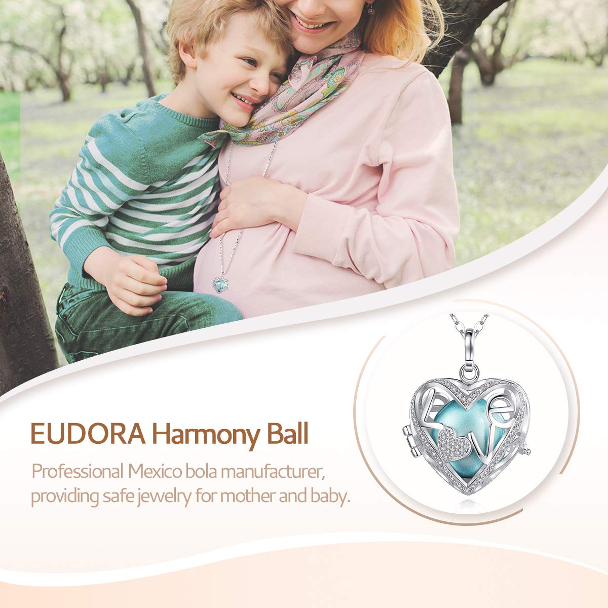 Eudora Harmony Bola Love Halskette 20mm Herz