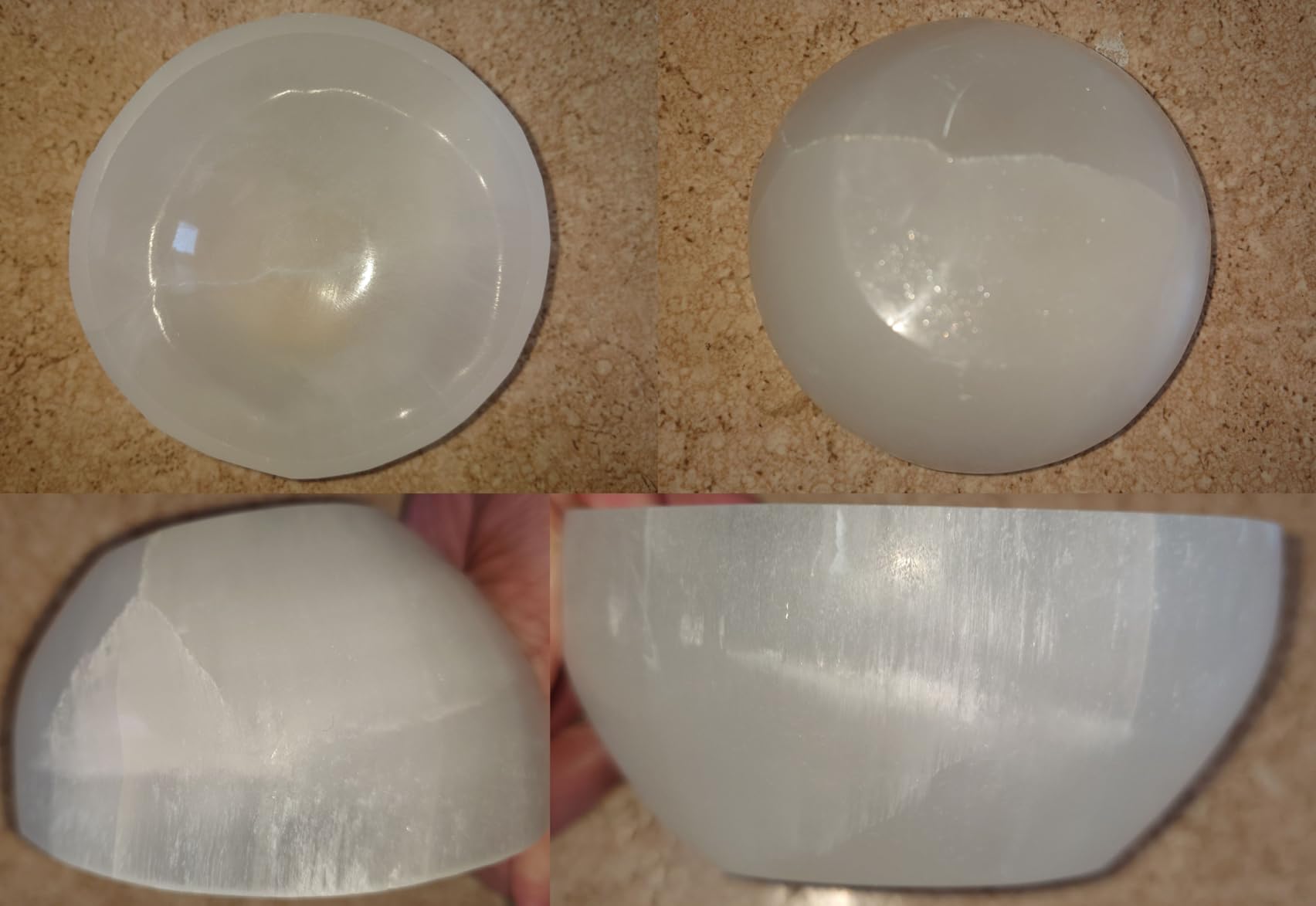 NKlaus Selenit-Schale rund 12x7 cm poliert