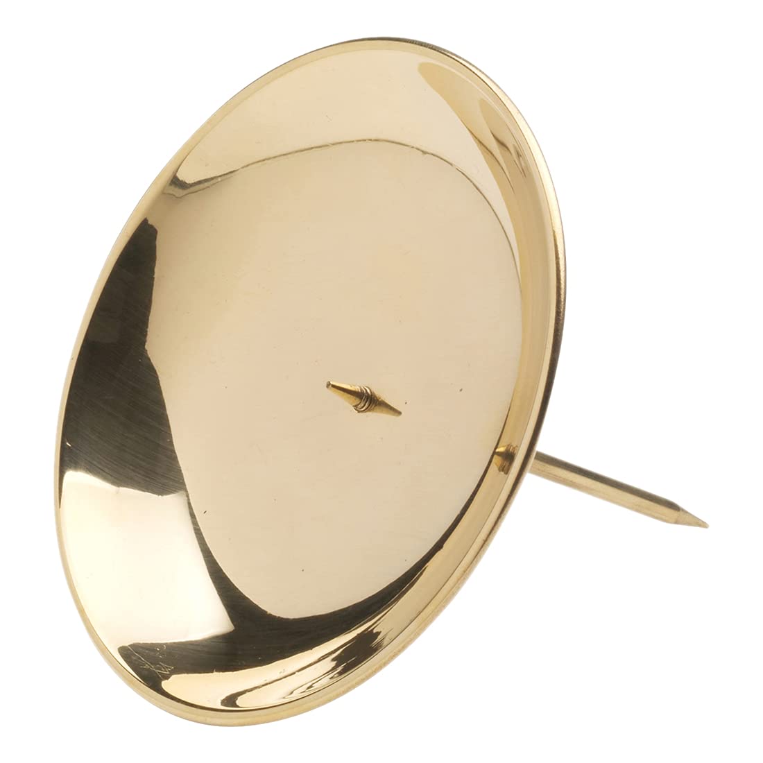 NKlaus Adventskranz Kerzenhalter mit Dorn Messing Gold Ø8 cm