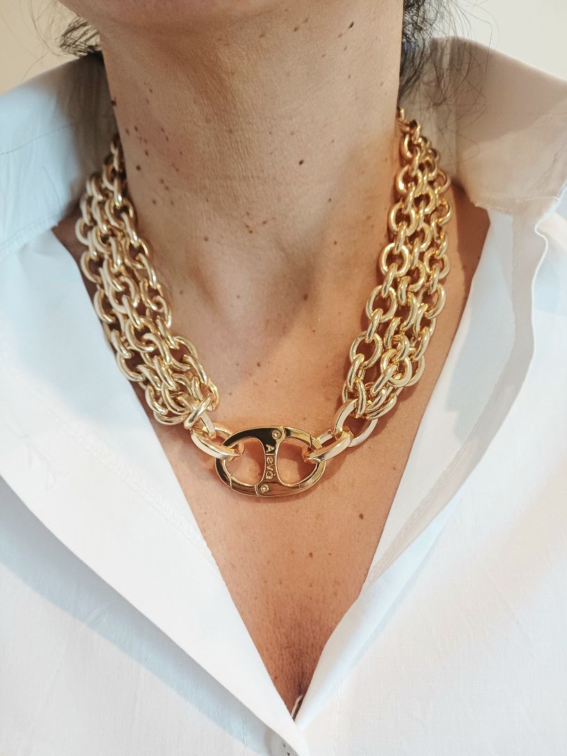 Alevá Bijoux Madrid Halskette 3-reihig 49 cm