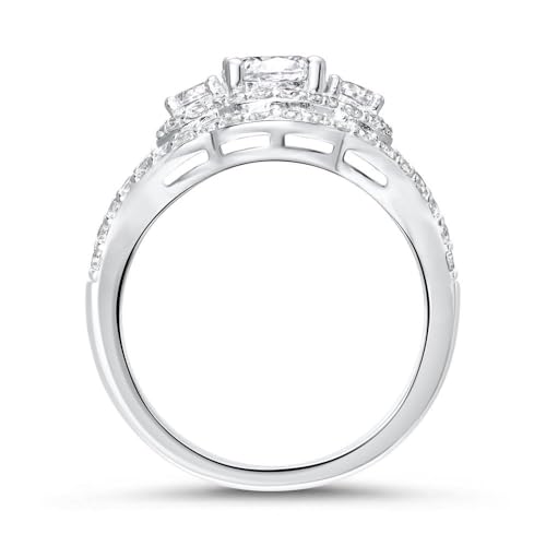 JEWLIX Verlobungsring 925 Silber Ring 54mm Steinbesatz